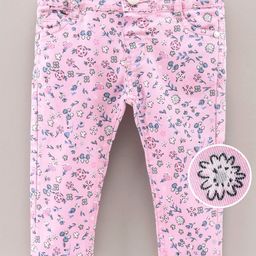 Simply Premium Full Length Cotton Leggings Floral Print - Pink-image-70