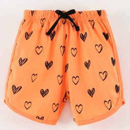 Grab It Shorts Heart Print - Orange-image-3