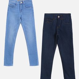 Tales & Stories Pack Of 2 Solid Jeans - Blue Dark Blue-image-80