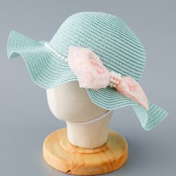 Babyhug Straw Hat with Bow Applique - Blue-image-32