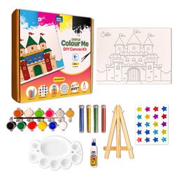 Mini Leaves Colour Me Castle DIY Canvas Art Kit 8 x 6 Inch-12