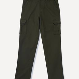 GINI & JONY Cotton Woven Full Length Solid Trouser - Green-image-22
