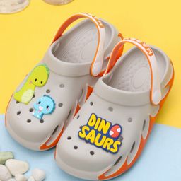 Yellow Bee Dinosaurs Applique Designed Clogs - Grey-picture-21