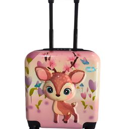 Zikku Kids Travel Trolley Bag, Hard Polycarbonate Case, Light Weight, 360 Degree Wheeling System, Suitcase for Kids - Deer-image-45