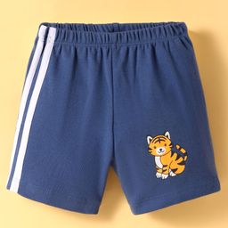 Tango Single Jersey Knit Knee Length Shorts With Tiger Print - Royal Blue-image-20