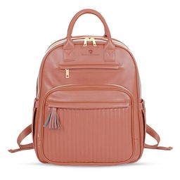 StarAndDaisy Baby Diaper Bag for MothersMom Travel Maternity Backpack with Insulated Milk Bottle Pocket Multi Compartments Waterproof Travel Friendly Lightweight - Reddish Brown-8