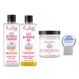 Coco Crush Natural Lice Treatment - Cream Wash (50gms), Shampoo (200ml), Oil (50ml) & Comb-44