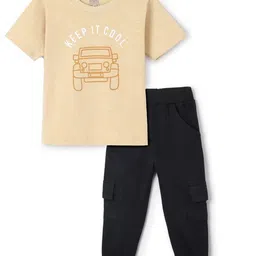 FUNKRAFTS Boys Printed Short Sleeves Pure Cotton T-shirt With Joggers-image-87