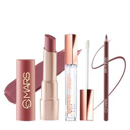 MARS Set Of Bullet Lipstick, Lip Gloss, Lip Liner Pencil-8