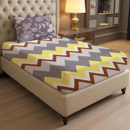 IVAZA Navy Blue Geometric 1000 Polyester Single-image-29