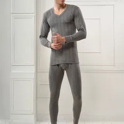 INFERNO Men V- Neck Striped Cotton Thermal Set-picture-21