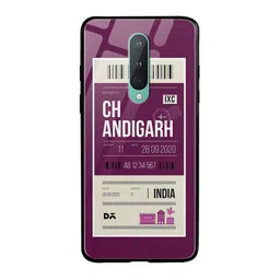 DailyObjects Magenta & Off-White Chandigarh City Tag OnePlus 8 Glass Mobile Cover-19