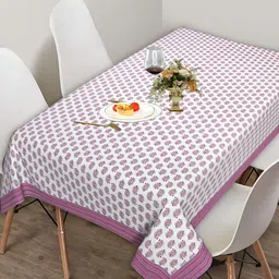 TARAN LIVING Fuchsia Ethnic Motifs Cotton 8-Seater Table Cover-picture-41
