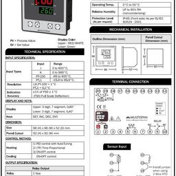 generic Multispan UTC-121P Double Display PID Digital Temperature Controller 96x96mm image 2