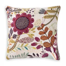 ONSETHOMES White & Pink Embroidered Square Cushion Covers-image-17