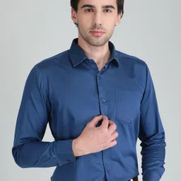 TQS Men Spread Collar Solid Cotton Formal Shirt-picture-15
