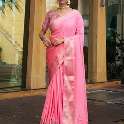 KAYOMMI Zari Pure Crepe Jamdani Saree WITH ETHNIC MOTIF ZARI BORDER-45