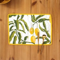 House This Rasaal 2-Pcs Yellow & White Printed Table Placemats-15