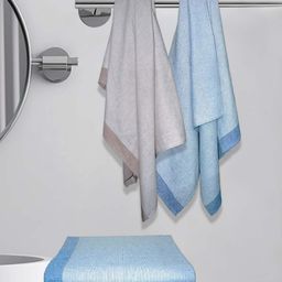 Athom Living Astar Grey & Blue 5 Pieces 210 GSM Cotton Bath Towels-17