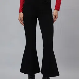 Richlook Women Comfort Bootcut Mid-Rise Cotton Jeans-image-8