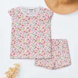 max Girls Floral Printed Pure Cotton Top With Shorts-image-81