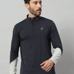 ATICX Men Brand Logo Colourblocked High Neck Compression T-shirt-image-96