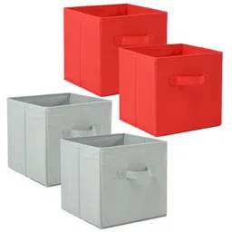 Kuber Industries Red & Grey 4 Pieces Drawer Organiser image 1