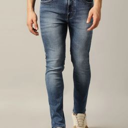 JADE BLUE Men Cotton Slim Fit Mid-Rise Mildly Distressed Heavy Fade Jeans-image-74