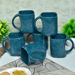 FABINALIV Blue Printed Ceramic Glossy Mugs Set of Cups and Mugs image 1