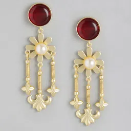 Anouk Gold Plated Beaded Contemporary Drop Earrings image 2