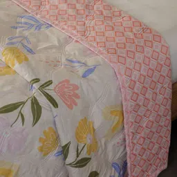 Changers Grey & Pink Floral Microfiber AC Room 350 GSM Double Bed Comforter-picture-24