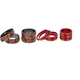 1ST TIME Set Of 12 Multicoloured Alloy Artificial Stones & Beads Antique Bangles-picture-25