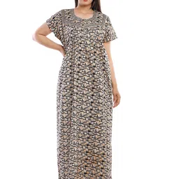 MAYA PRINT Printed Maxi Nightdress-image-57