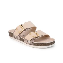 BRISKERS Women Textured Open Toe Flats with Buckles-43