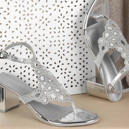 Metro Women Embellished Block Heel Sandals-41