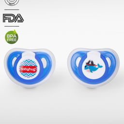 Babyhug Orthodontic Soother With Cover Pack Of 2 - Blue-22