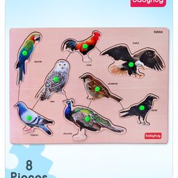 Babyhug Wooden Birds Puzzle Multicolour - 8 Pieces-12
