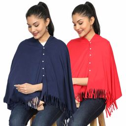 Nene Breast Feeding Multi Purpose Nursing Scarf Pack of 2 - Blue Red-image-43