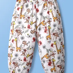 Kookie Kids Full Length Lounge Pant Animal Print - White-picture-28