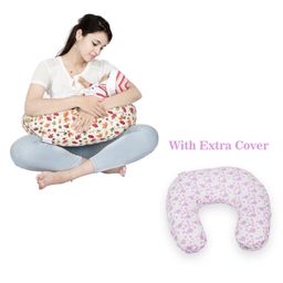 Lulamom Nursing Pillow with Cotton Cover Floral Print - Red-image-99