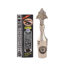 Bhimseni Karyalay Brass Surmedani Eye Symbol Kajal Kohl Holder With Black Surma - 3 g-25