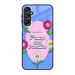 QRIOH Smell Like Floral Printed Samsung Galaxy A16 5G Glass Back Case Mobile Accessories-picture-41