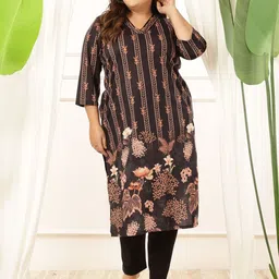 Amydus Women Floral Printed Thread Work Kurta-image-7