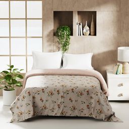 KOPA Monarca Pink & Green Floral Printed AC Room 120 GSM Double Bed Comforter-14