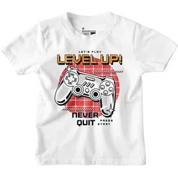 BonOrganik Boys Typography Printed Applique T-shirt-29