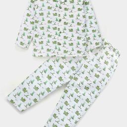 BLUSHES Kids Long Sleeves Crocodile Printed Pure Cotton Night Suits-picture-15