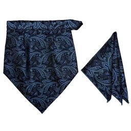 The Tie Hub Men Paisley Design Velcro Cravat and Pocket Square Accessory Gift Set-12
