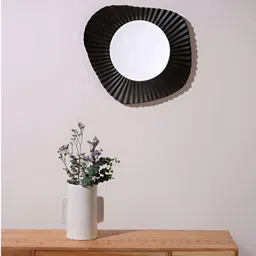 FREEDOM TREE Retro Ovoid Black Metal & Glass Wall Mirror-10