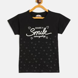 Fort Divine girls Talking Wording printed top BLACK-image-12