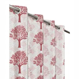 UrbanArts Maroon And White Floral Printed Room Darkening Long Door Curtain-picture-30